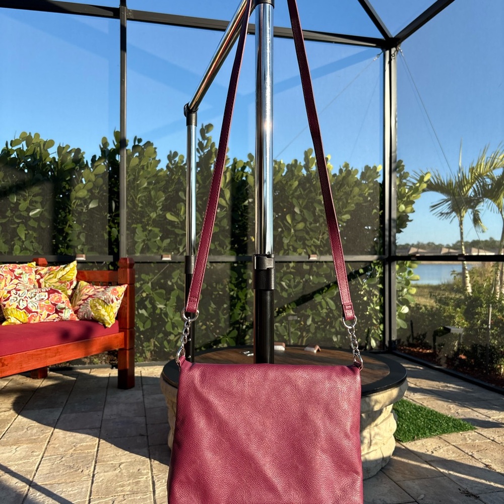 Nine West Crossbody / Clutch Bag | Burgundy | Good Condition | Link Chain - Picture 5 of 15